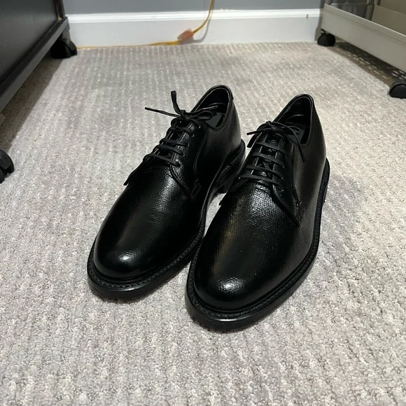 Florsheim Vintage Plain Toe Bluchers Black Calfskin Men’s Size 8D - Picture 1 of 9